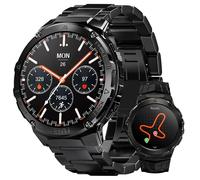 HIDAMEL T3E Reloj Inteligente Hombre GPS, Larga de Batería Cuerpo Métalico AMOLED Smartwatch Hombre Militar con Bluetooth Llamadas, Monitor de HRV/SPO₂/Sueño Resistente al Agua 5ATM (2 Correas)
