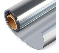 HIDBEA One Way - Película de privacidad para Ventana con Bloqueo UV, Control de Calor, Adhesivo estático, Tintado de Vidrio Reflectante para Oficina en casa, 17.5 x 2.0 m, Color Plateado