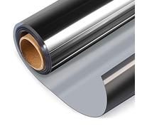 HIDBEA Película unidireccional para ventana, privacidad diurna, bloqueo solar, película reflectante para ventana, sin pegamento, adherencia estática, control de calor, película de tintado para ventanas para el hogar y la oficina, color negro y plateado, 17.5 x 78.7 pulgadas