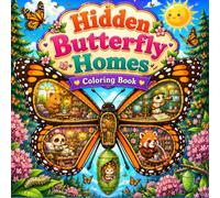 Hidden Butterfly Homes Coloring Book with Cozy Wing Houses, Cute Woodland Animals, Enchanted Gardens, and Whimsical Nature Scenes