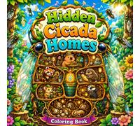 Hidden Cicada Homes Coloring Book with Cozy Insect Houses, Cute Woodland Animals, Musical Forest Rooms, and Whimsical Nature Scenes