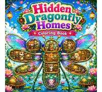 Hidden Dragonfly Homes Coloring Book with Cozy Insect Houses, Cute Woodland Animals, Lotus Ponds, and Magical Garden Scenes