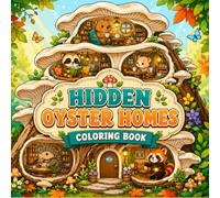 Hidden Oyster Mushroom Homes Coloring Book with Cozy Woodland Cottages, Cute Forest Animals, Enchanted Interiors, and Whimsical Nature Scenes