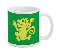 Hidden Temple Green Monkeys - Taza de café de cerámica, tazas de regalo novedosas para café, té y bebidas calientes, 11 onzas, color blanco