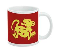 Hidden Temple Red Jaguars - Taza de café de cerámica, tazas de regalo novedosas para café, té y bebidas calientes, 11 onzas, color blanco