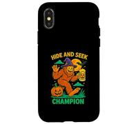 Hide and Seek Champion Funny Bigfoot Halloween Art Carcasa para iPhone X/XS