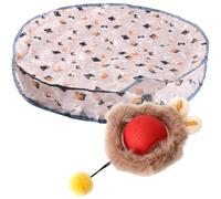 Hide And Seeks - Juguete interactivo para gatos con alfombrillas de juego desmontables, seguro no tóxico para ejercicio y desarrollo de curiosidad, pelota móvil para gatos