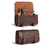 Hide & Drink, Bolsa de Cuero Grueso para manubrio de Motocicleta, 2 Correas, Organizador de Herramientas, Bolsa de Almacenamiento para Motocicleta, Bolsa de sillín Viajes en