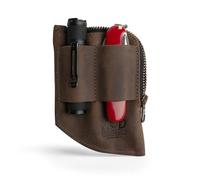 Hide & Drink, Cartera de Bolsillo EDC Hecha a Mano de Cuero de Grano Completo, Estuche de Almacenamiento para Dinero en Efectivo, Organizador con Cremallera, Tarjetero, Accesorio de Viaje, Marrón