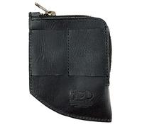 Hide & Drink, Cartera de bolsillo EDC hecha a mano de cuero de grano completo, estuche de almacenamiento para dinero en efectivo, organizador con cremallera, tarjetero y accesorio de viaje, Negro (Charcoal Black), Charcoal Black
