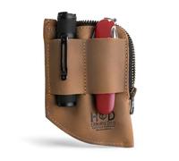 Hide & Drink, Cartera de Bolsillo EDC, Organizador de Dinero Curvado, Tarjetero Frontal Delgado, Clip para Dinero, Cuero de Grano Completo, Accesorios de Viaje Hechos a Mano, Caoba., Single Malt