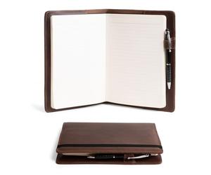 Hide & Drink, Case for Hardcover Leuchtturm A5 (5.75 x 8.25 in.) Notebook, Protective Cover for Journal, Personal Planner, Full Grain Leather, Handmade Writing Accessory, Bourbon Brown