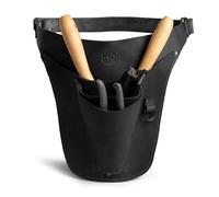 Hide & Drink, Cinturón de herramientas para floristería hecho a mano de cuero grueso de grano completo, color negro carbón