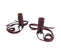 Hide & Drink, Corbatas de cuero (paquete de 2) / Cola de caballo / Soporte de trenzas / Envolturas / Accesorios de pelo largos, hechos a mano incluye 101 años de garantía (Sangria)