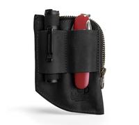 Hide & Drink, EDC Pocket Wallet, Curved Cash Organizer, Slim Front Card Holder, Money Clip, Full Grain Leather, Handmade Travel Accessories, Charcoal Black