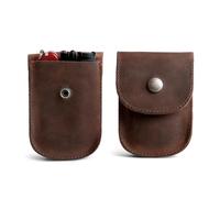 Hide & Drink, Full Grain Leather Holster Pouch, Durable EDC Waist Bag for Coins, Pocket Wallet, Headphones, Personal Items, Conveniently Attachs to Belt, Snap Closure, Handmade, Bourbon Brown