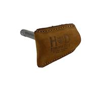 Hide & Drink - Funda protectora para afeitadora de doble filo (piel sintética, gamuza de toffee), color marrón