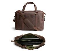 Hide & Drink Leather Briefcase Laptop Bag Handmade by Bourbon Brown
