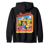 Hide from Reality Sarcastic Retro Vintage Funny Adult Humor Sudadera con Capucha