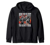 Hide Your Feet The Alpha Is Here Funny Hilarante Wolf Sudadera con Capucha