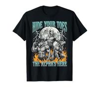 Hide Your Toes The Alpha's Here Funny Wolf Meme Bootleg Y2K Camiseta