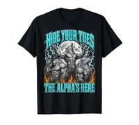 Hide Your Toes The Alpha's Here Funny Wolf Meme Bootleg Y2K Camiseta