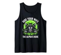 Hide Your Wife (The Alpha's Here) - Funny Wolf Meme Chicos Hombres Camiseta sin Mangas
