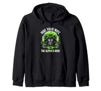 Hide Your Wife (The Alpha's Here) - Funny Wolf Meme Chicos Hombres Sudadera con Capucha
