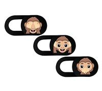 hidemonkeys Pack de 3 fundas para cámara web con diseño de emoji de 0,8 mm, para portátiles, tabletas, teléfonos móviles, iMac, iPhone, ordenador portátil (3 monos)