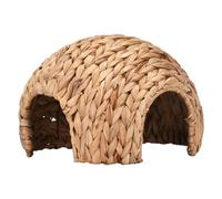 Hidero Natural Rabbit House - Conejito portátil tejido a mano con conejito, Mat Chew Toy | Alfombra de conejito masticable de larga duración, cómodo refugio de hámster de animales pequeños par