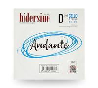 Hidersine Andante CELLO D - Cuerda para tamaño 4/4-3/4. Núcleo de acero, cuerda de aleación para mayor durabilidad y facilidad de tocar. Excelente tono y gran valor. Para estudiantes de violonchelo de