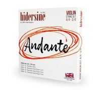 Hidersine Andante - Juego de cuerdas para violín de tamaño 4/4 y 3/4. Núcleo de cuerda de acero para una fácil sensación de tocar. Gran tono y gran valor. Cuerdas ideales para estudiantes para