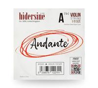 Hidersine Cuerda Andante SINGLE A para violín de tamaño 1/8. La cuerda de acero se siente fácil de tocar. Gran tono y gran valor. Perfecto para estudiantes con violines de octavo tamaño.