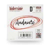 Hidersine Cuerda Andante Single D para violín de tamaño 4/4 a 3/4. La cuerda de acero se siente fácil de tocar. Gran tono y gran valor. Perfecto para estudiantes con violines de tamaño completo y tres