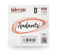 Hidersine Cuerda Andante Single D para violín tamaño 1/16, cuerda de acero con núcleo de cuerda de acero que se siente fácil de tocar. Gran tono y gran valor. Perfecto para estudiantes con violines de