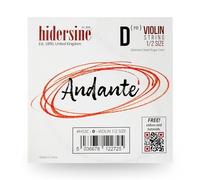 Hidersine Cuerda Andante Single D para violín tamaño 1/2. Cuerda de acero con núcleo de cuerda de acero que se siente fácil de tocar. Gran tono y gran valor. Perfecto para estudiantes con violines de