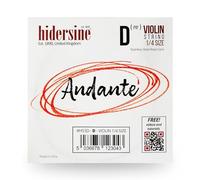 Hidersine Cuerda Andante Single D para violín tamaño 1/4, cuerda de acero con núcleo de cuerda de acero que se siente fácil de tocar. Gran tono y gran valor. Perfecto para estudiantes con violines de