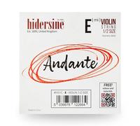 Hidersine Cuerda Andante Single E para violín tamaño 1/2. Cuerda de núcleo de acero. Gran tono y gran valor. Perfecto para estudiantes con violines de tamaño medio.