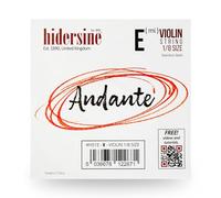 Hidersine Cuerda Andante Single E para violín tamaño 1/8. Cuerda de núcleo de acero. Gran tono y gran valor. Perfecto para estudiantes con violines de octavo tamaño.