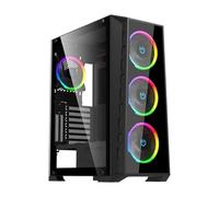 Hiditec Chasis ATX MH12 Glass ARGB, 4 Ventiladores ARGB incluidos, Ventana Cristal Templado, USB-C 3.2 Gen2, filtros Antipolvo, Alto Rendimiento