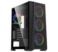 Hiditec Chasis ATX MH12 Metal Mesh ARGB, 4 Ventiladores ARGB incluidos, Ventana Cristal Templado, USB-C 3.2 Gen2, filtros Antipolvo, Alto Rendimiento de Flujo de Aire.