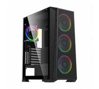 Hiditec Chasis ATX MH12 Metal Mesh ARGB, 4 Ventiladores ARGB incluidos, Ventana Cristal Templado, USB-C 3.2 Gen2, filtros Antipolvo, Alto Rendimiento de Flujo de Aire.