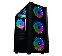 Hiditec V30 | Caja PC Gaming ATX ARGB | 4 Ventiladores | Cristal Templado | Iluminación hexagonal ARGB | Controladora incluida | Frontal y lateral de cristal templado 4 mm