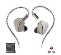 Hidizs MP145 Monitores Intraurales HiFi con Controlador Magnético Plano Ultra Ancho de 14,5 mm, Auriculares de Diseño Ergonómico, Auriculares Desmontables de 2 Pines, Titanio, 3,5 mm