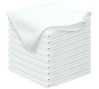 HIDMD Paños de Limpieza de Microfibra Trapos de Cocina Microfibra para Polvo Cocina Cuadros Espejos Oficina Coche Paños de Cocina sin Pelusa Paquete de10 (30 x 30 cm) Blanco