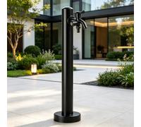 Hidrante de jardín de acero inoxidable, grifo exterior a prueba de congelación, entrada inferior o lateral, columna de agua vertical de jardín de 60/95 cm para patio césped(A,Height: 60cm/23.6in)