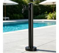 Hidrante de patio al aire libre Grifo de columna de agua vertical, Grifo de agua independiente Poste de grifo montado en el piso de acero inoxidable 304 para junto a la piscina(B,Height: 60cm/23.6in)