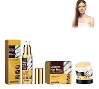 Hidratación de aceite de argán esencia capilar+colágeno Hair Mask, aceite de argán marroquí para el cabello, acondicionador profundo de aceite de argán, colágeno, esencia de colágeno, para rizado o