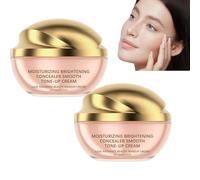 Hidratante Brightening Corrector Crema Tone-Up Cream, Crema hidratante para rostro y ojos con efecto blanqueador, maquillaje ligero y duradero, blanqueador bajo los ojos contra las ojeras (2 unidades)