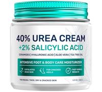 Hidratante Exfoliante con Urea al 40% + Ácido Salicílico al 2% - Tratamiento Intensivo para Talones Agrietados, Callos y Piel Áspera en Pies, Codos y Manos | Con Ceramidas y Ácido Hialurónico | 122 g